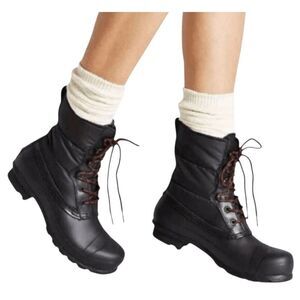 NWOB HUNTER Original Short Quilted Lace-Up Rain Boot Size 8